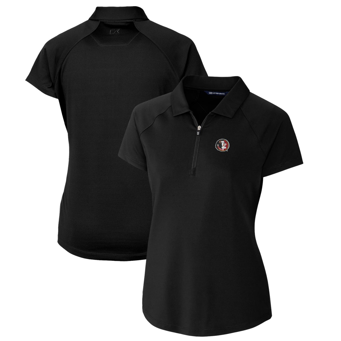 Women's Cutter & Buck Black Florida State Seminoles Forge Stretch Polo