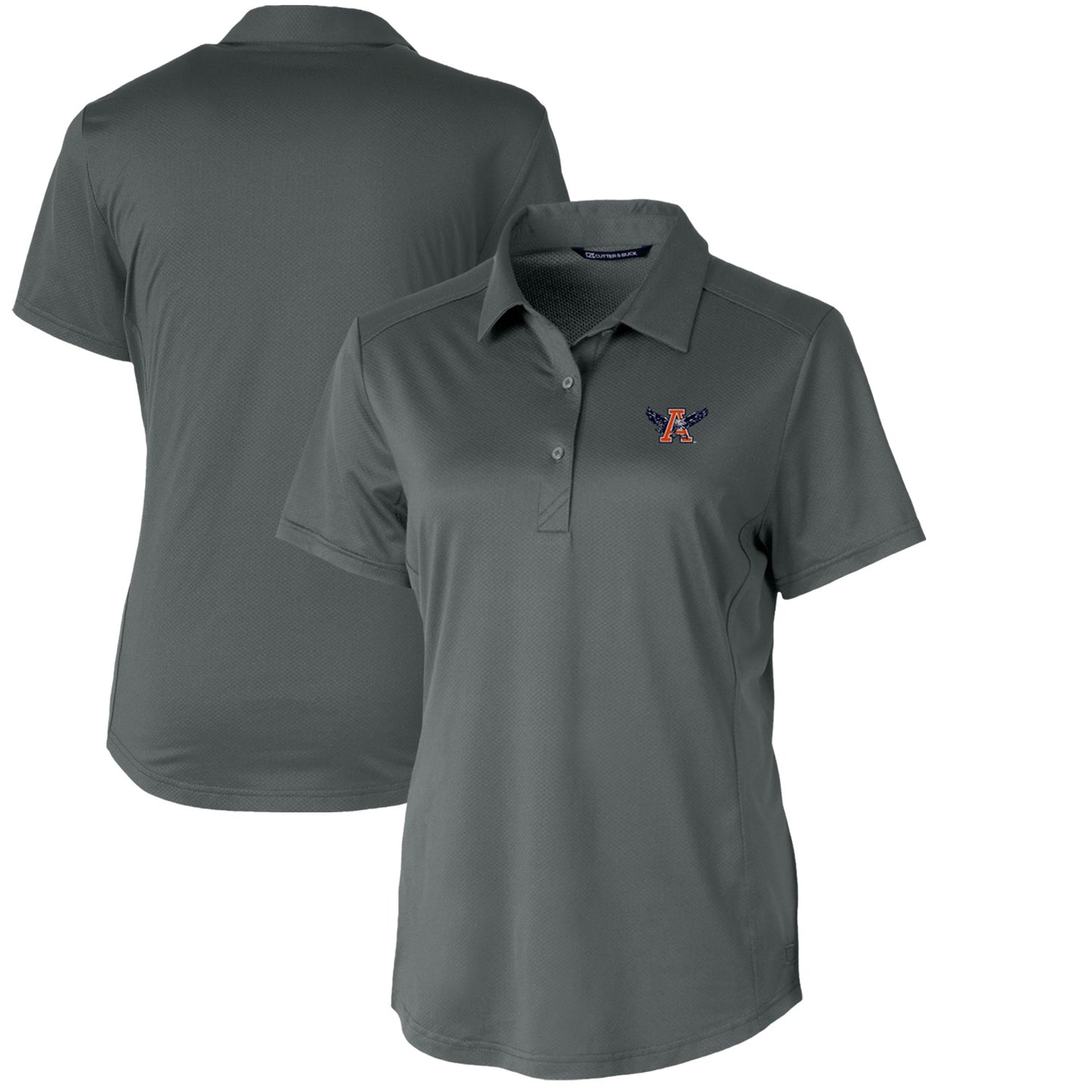 Women's Cutter & Buck Steel Auburn Tigers Vault Prospect Textured Stretch Polo