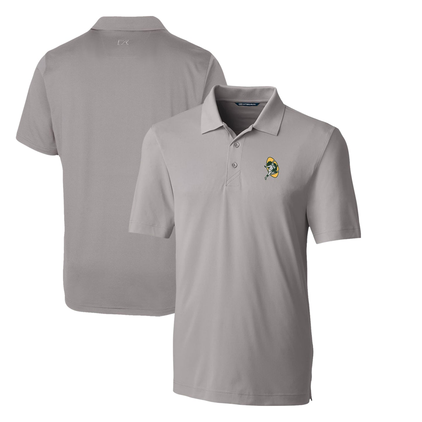 Men's Cutter & Buck Gray Green Bay Packers Throwback Logo Big & Tall Forge Stretch Polo