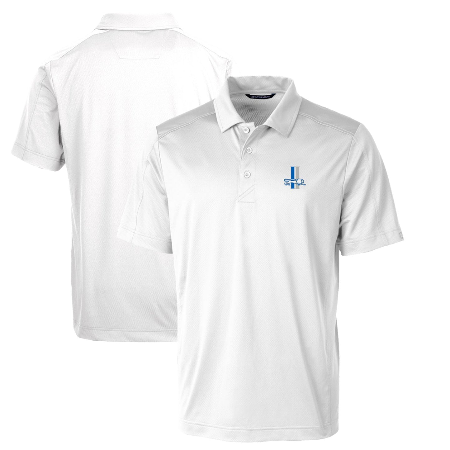 Men's Cutter & Buck White Detroit Lions Throwback Logo Big & Tall Prospect Textured Stretch Polo