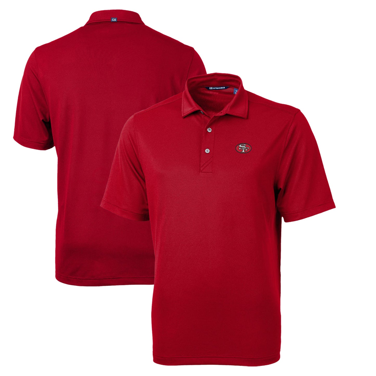 Men's Cutter & Buck Scarlet San Francisco 49ers Throwback Logo Virtue Eco Pique Recycled Big & Tall Polo