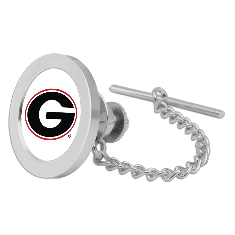 Silver Georgia Bulldogs Team Logo Tie Tack/Lapel Pin