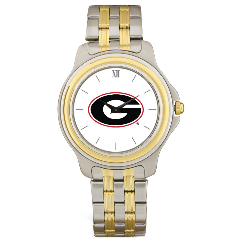 Unisex Silver/Gold Georgia Bulldogs Two-Tone Team Logo Wristwatch