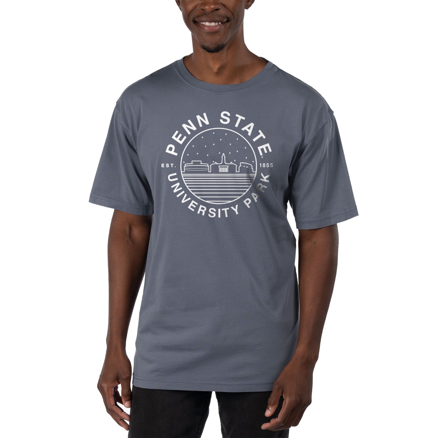 Men's Uscape Apparel Blue Penn State Nittany Lions Garment Dyed T-Shirt