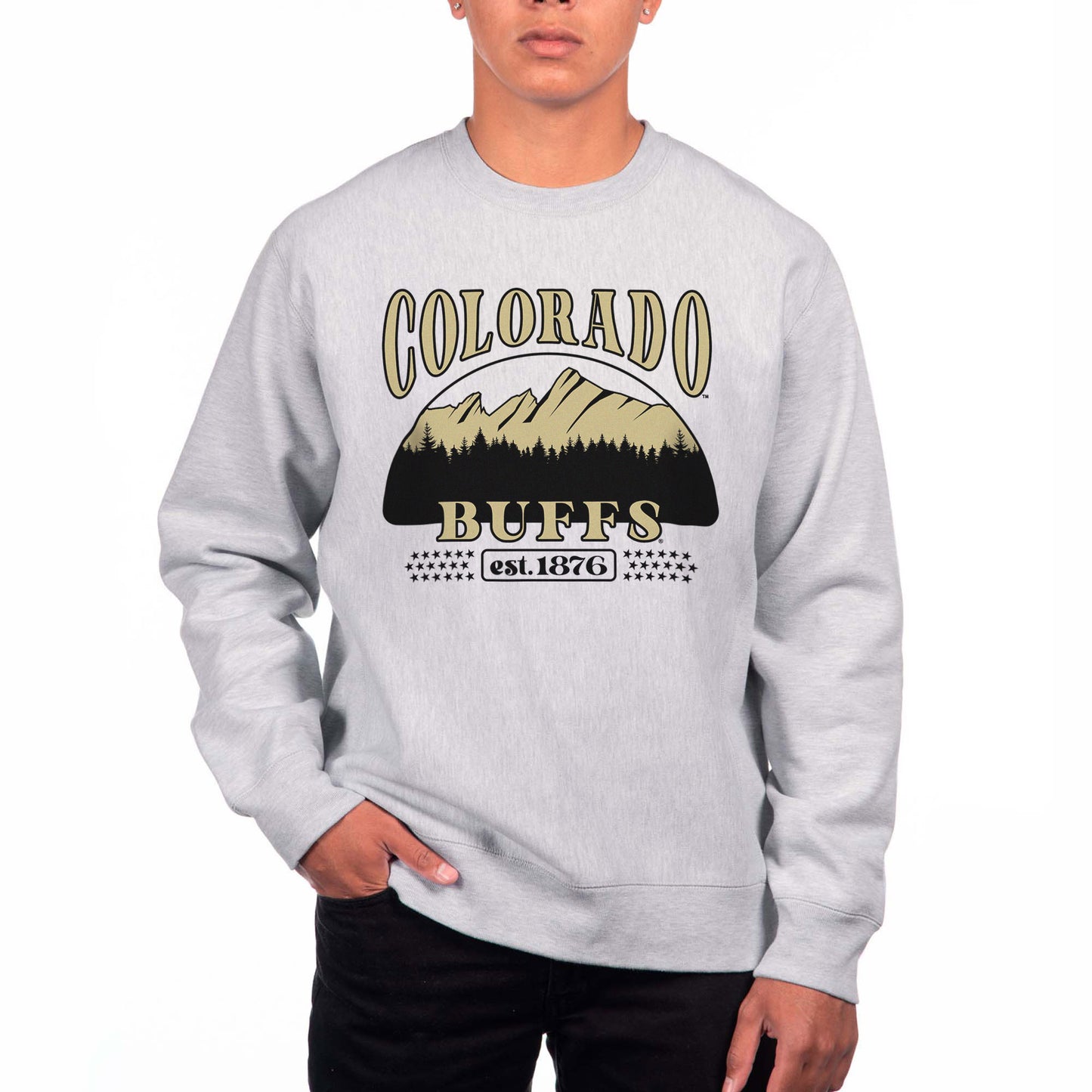 Men's Uscape Apparel Heather Gray Colorado Buffaloes Premium Heavyweight Pullover Sweatshirt