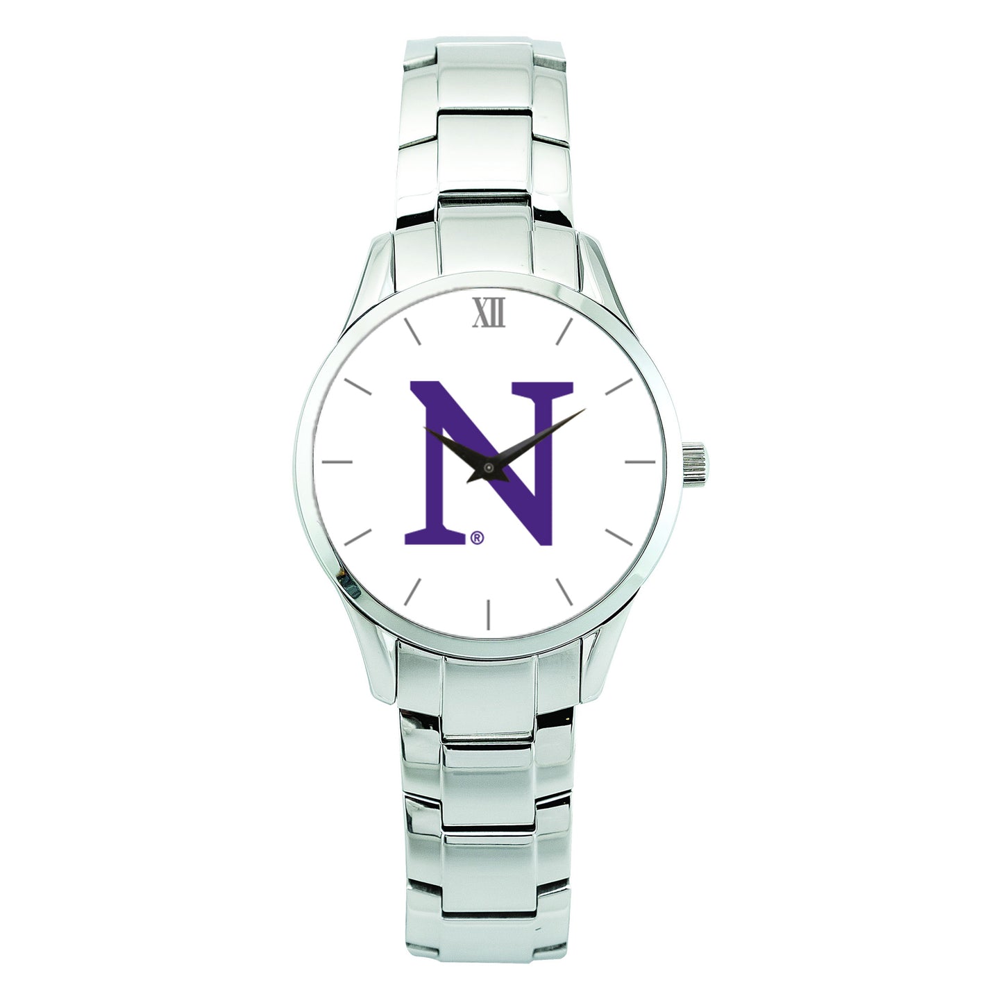 Unisex Silver Northwestern Wildcats Stainless Steel Bracelet Wristwatch