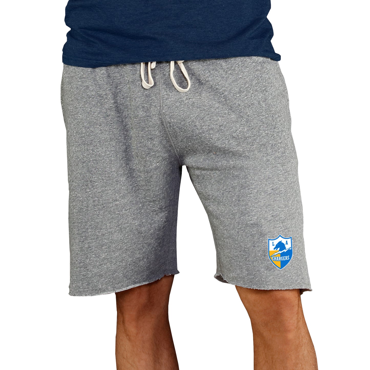 Men's Concepts Sport Gray Los Angeles Chargers Throwback Logo Mainstream Terry Shorts