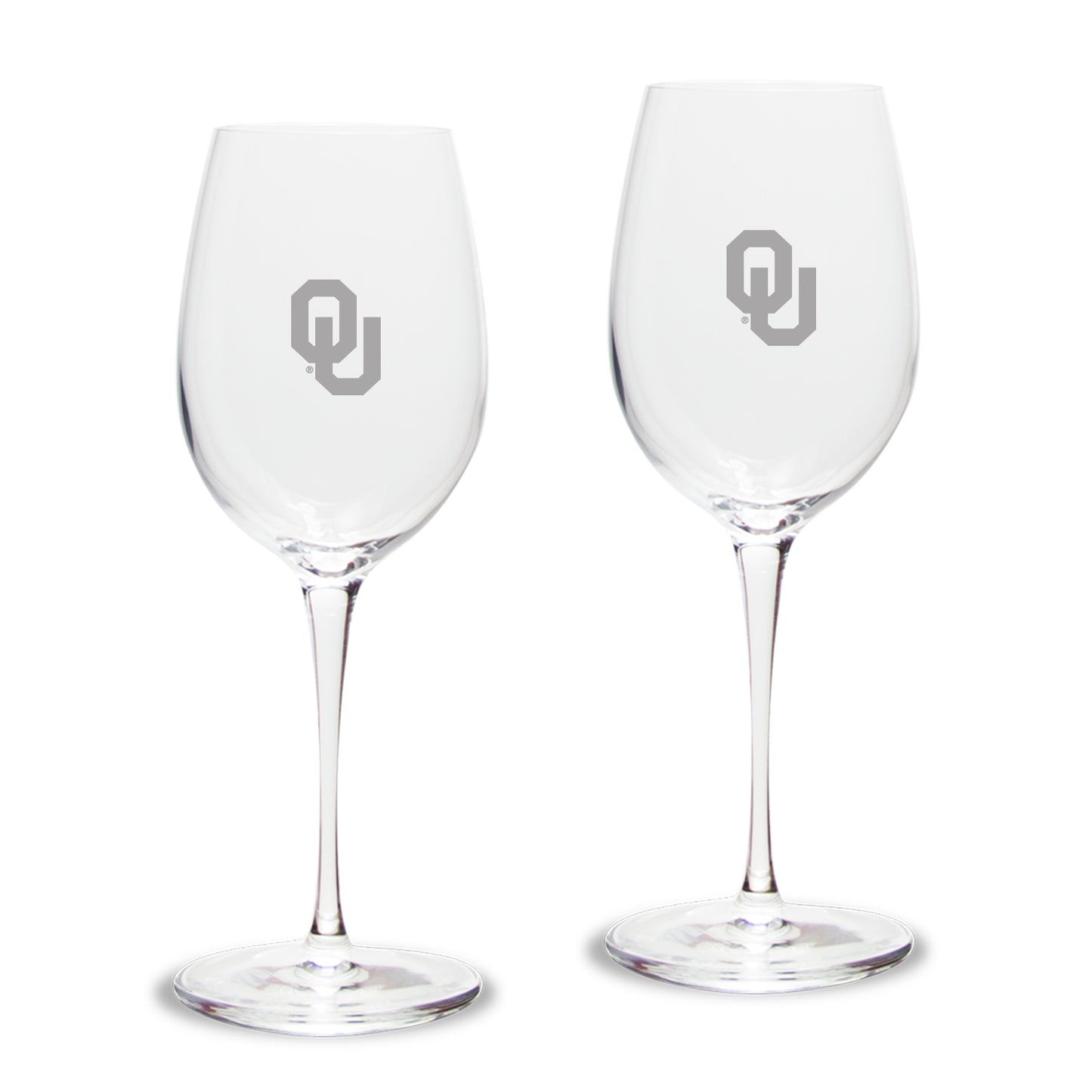 Oklahoma Sooners Primary Team Logo 12oz. 2-Piece Luigi Bormioli Titanium White Wine Glass Set