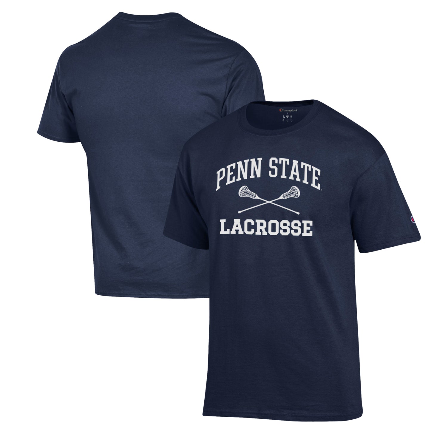 Men's Champion Navy Penn State Nittany Lions Lacrosse Icon Powerblend T-Shirt
