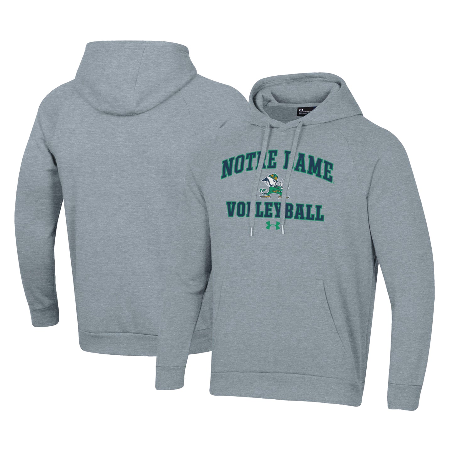Men's Under Armour Gray Notre Dame Fighting Irish Volleyball All Day Arch Fleece Pullover Hoodie