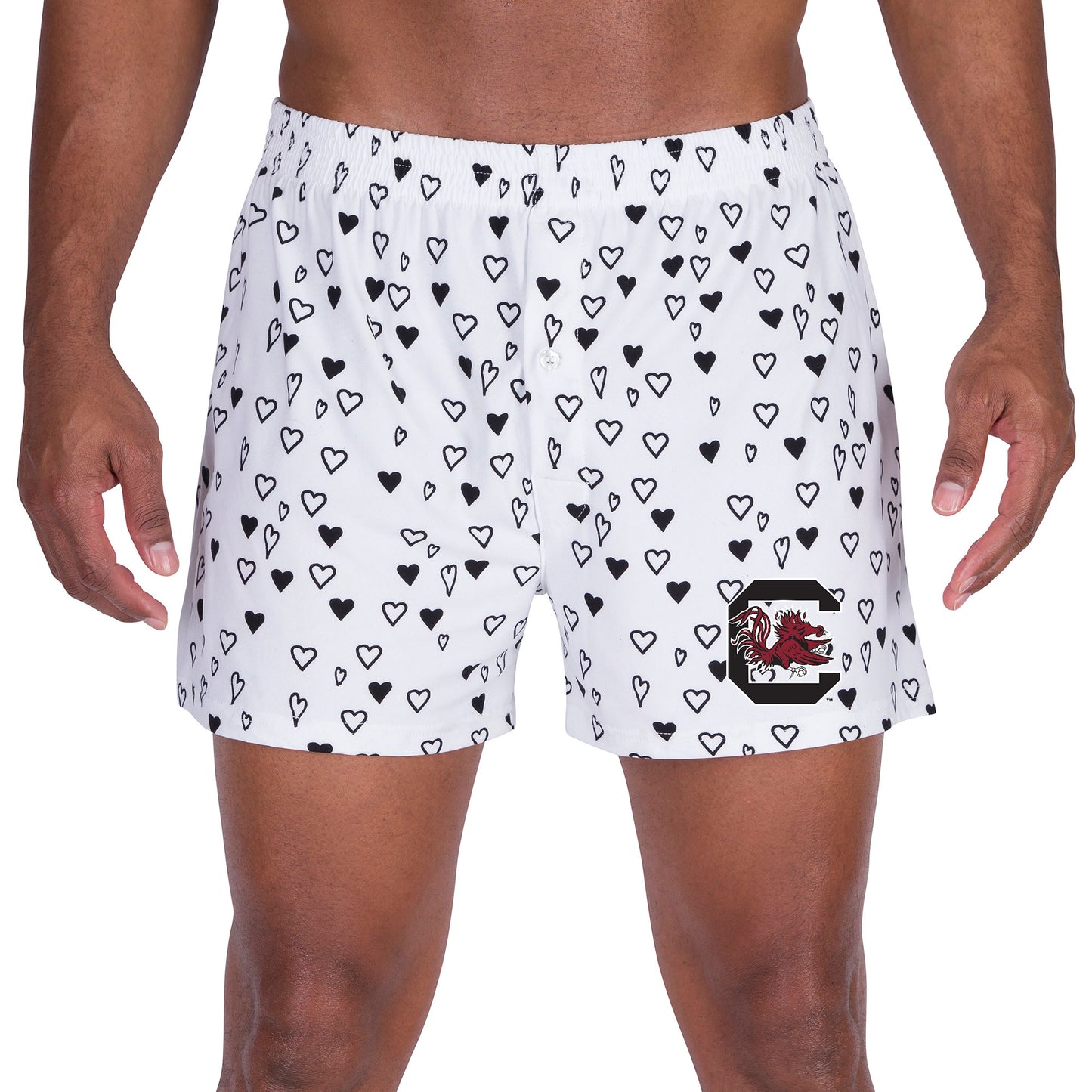 Men's Concepts Sport White South Carolina Gamecocks Epiphany Allover Print Knit Boxer Shorts