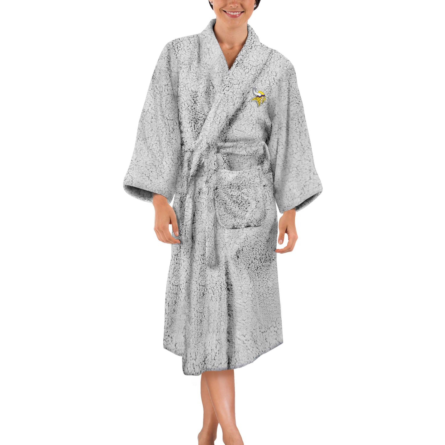 Women's The Northwest Group Gray Minnesota Vikings Sherpa Bathrobe