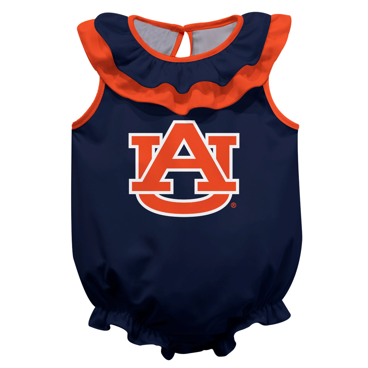 Girls Infant Navy Auburn Tigers Sleeveless Ruffle Bodysuit