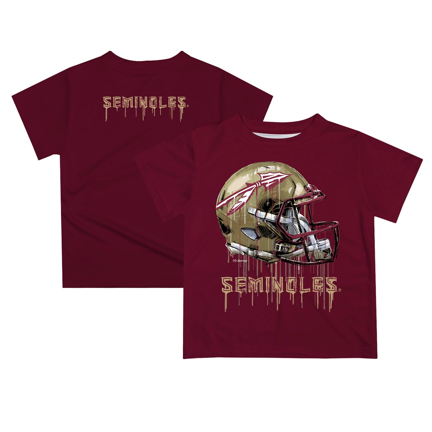 Infant Florida State Seminoles Garnet Dripping Helmet T-Shirt