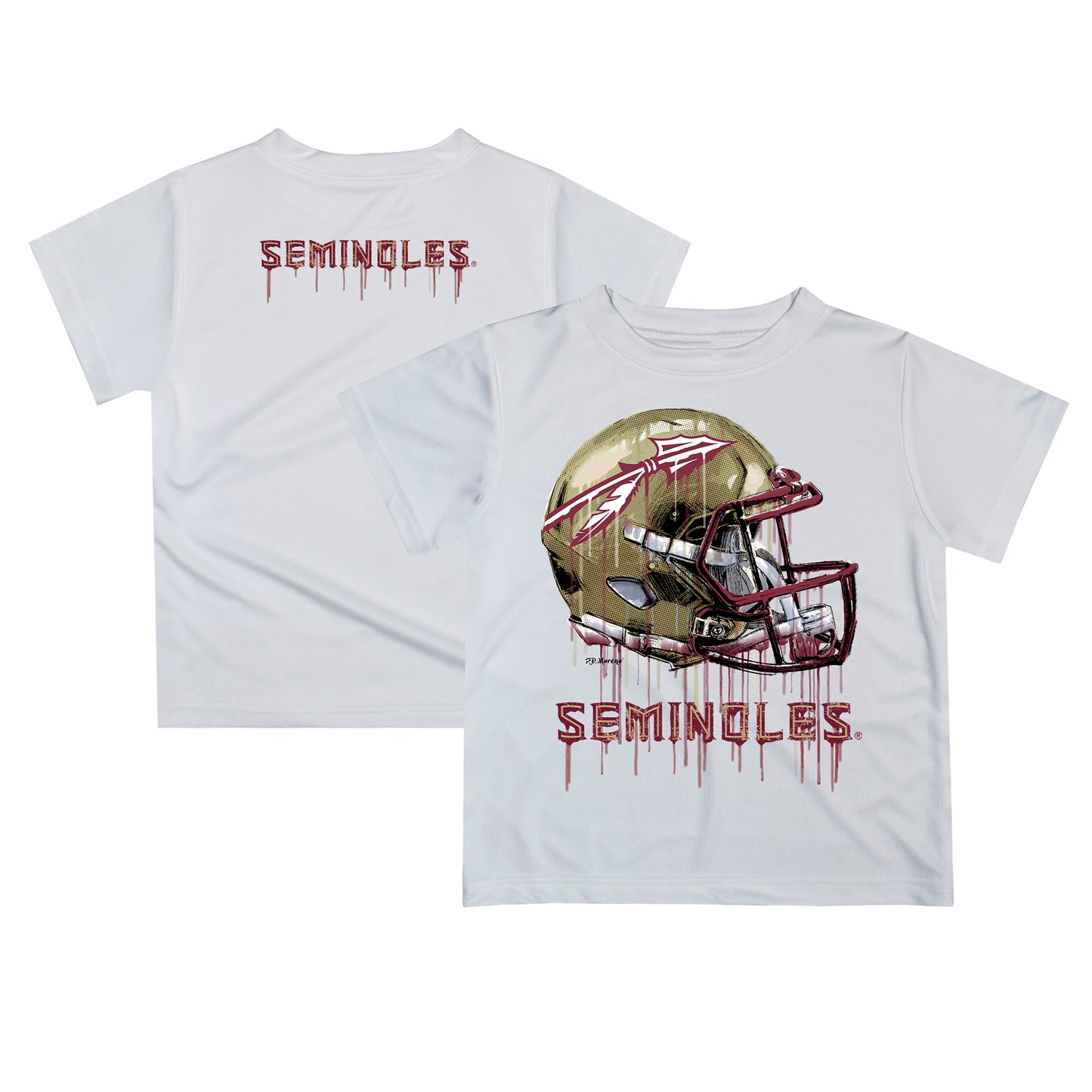 Infant White Florida State Seminoles Dripping Helmet T-Shirt