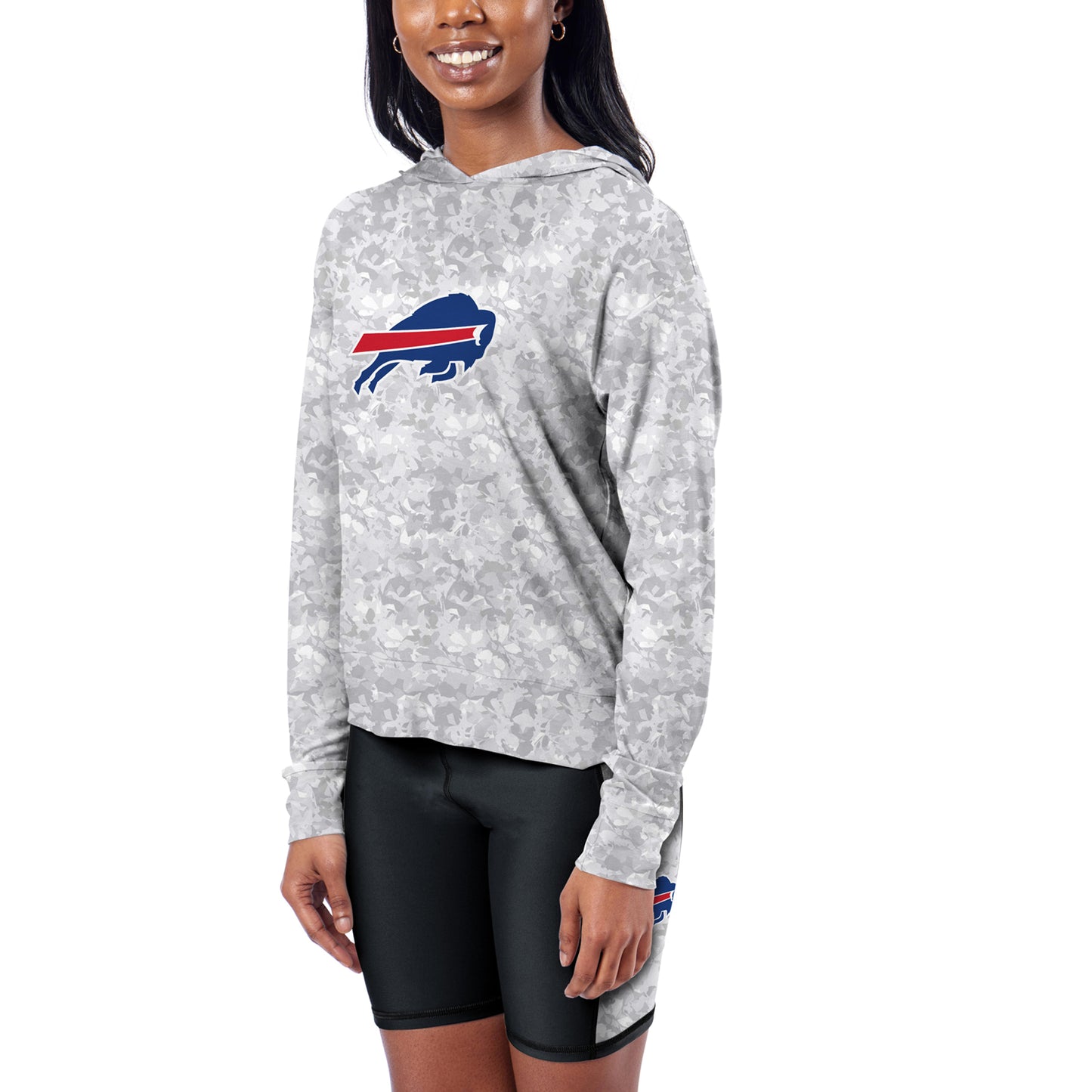 Women's Certo Gray Buffalo Bills Session Pullover Hoodie