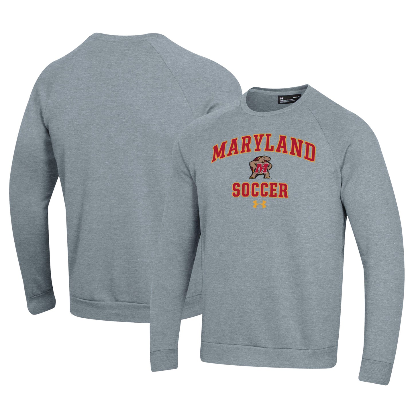 Men's Under Armour Gray Maryland Terrapins Soccer All Day Arch Fleece Pullover Sweatshirt