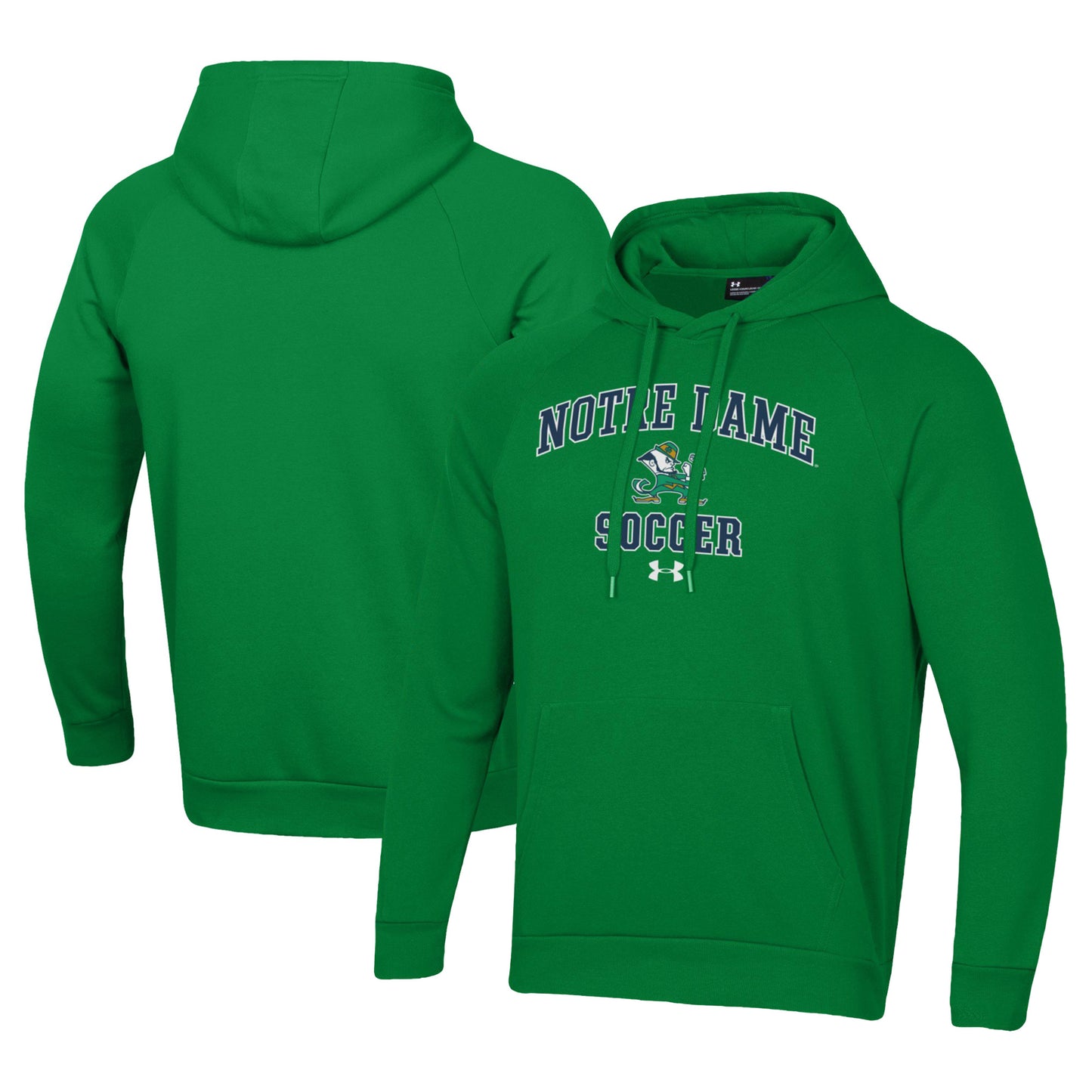 Men's Under Armour Green Notre Dame Fighting Irish Soccer Arch Over Pullover Hoodie