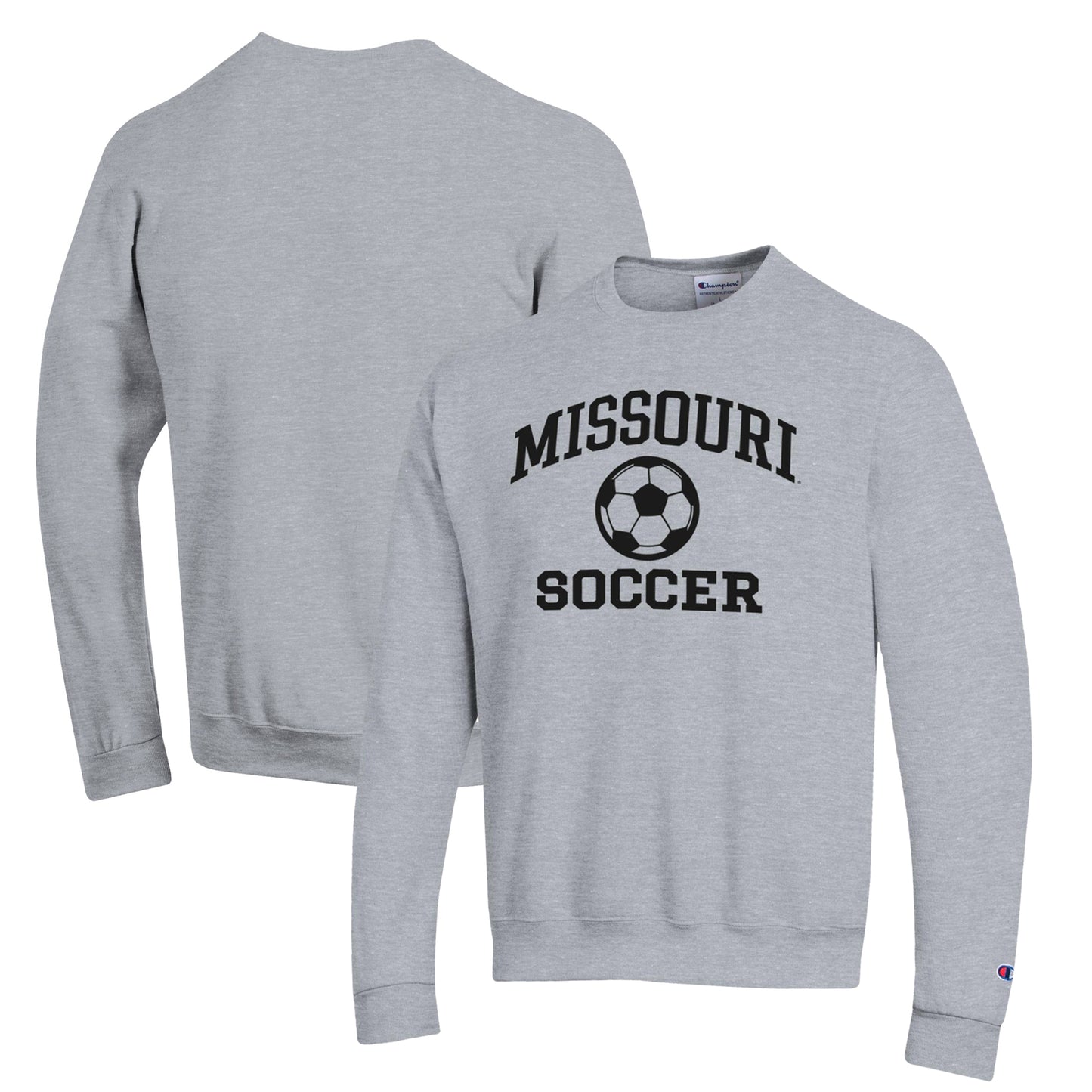 Men's Champion Gray Missouri Tigers Soccer Icon Powerblend Pullover Sweatshirt