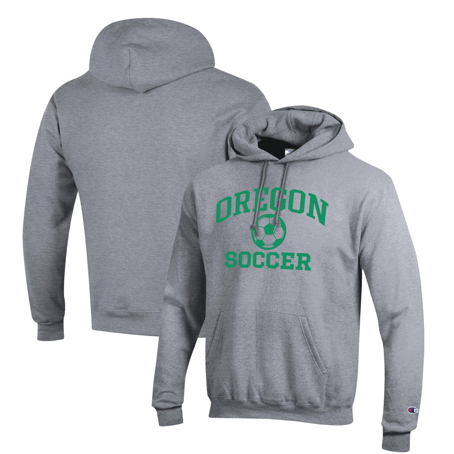 Men's Champion Gray Oregon Ducks Soccer Icon Powerblend Pullover Hoodie