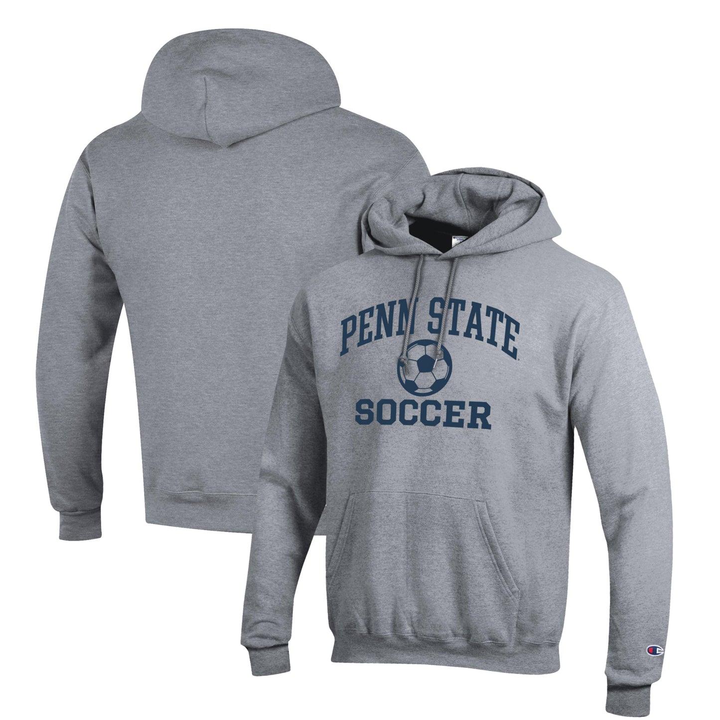 Men's Champion Gray Penn State Nittany Lions Soccer Icon Powerblend Pullover Hoodie