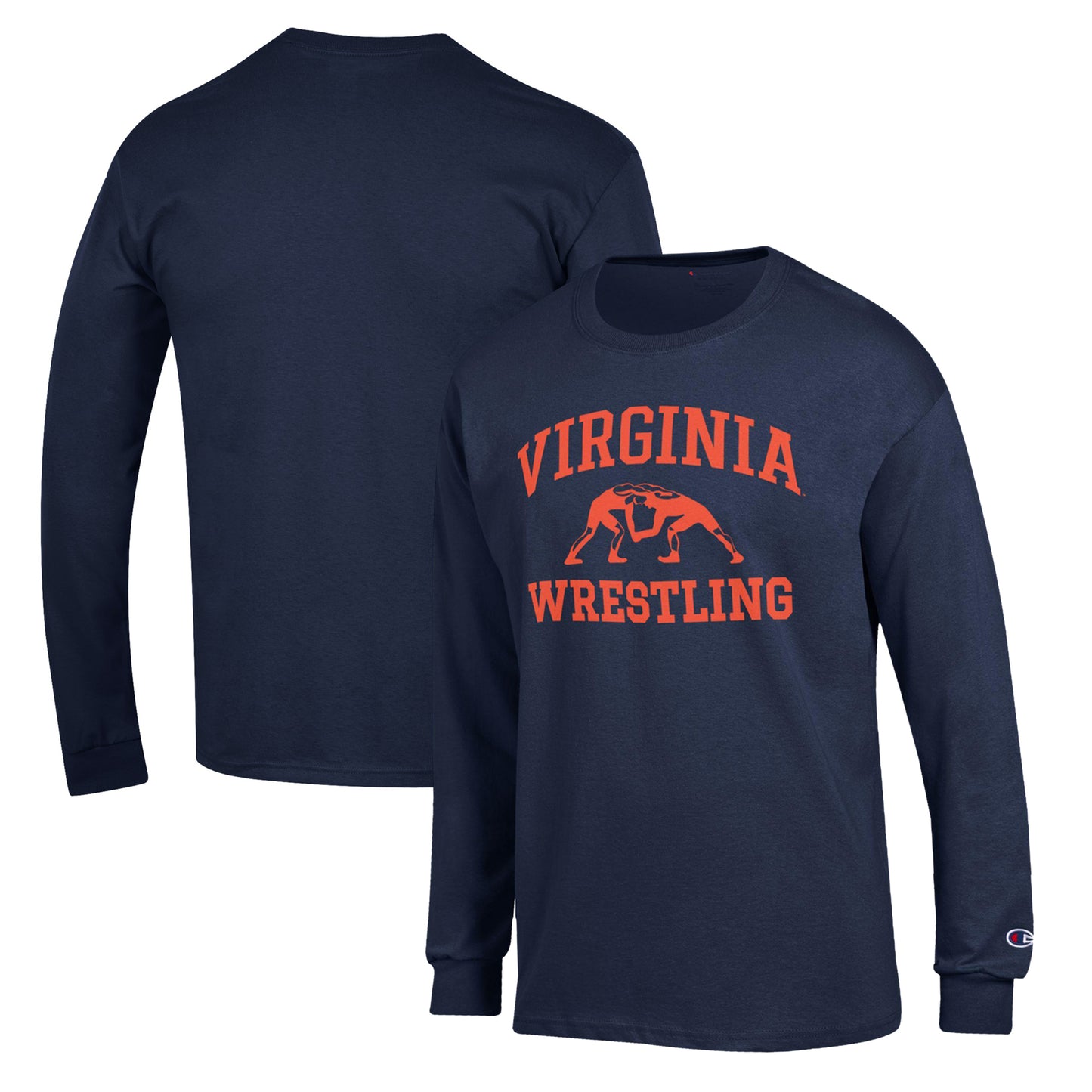 Men's Champion Navy Virginia Cavaliers Wrestling Icon Long Sleeve T-Shirt