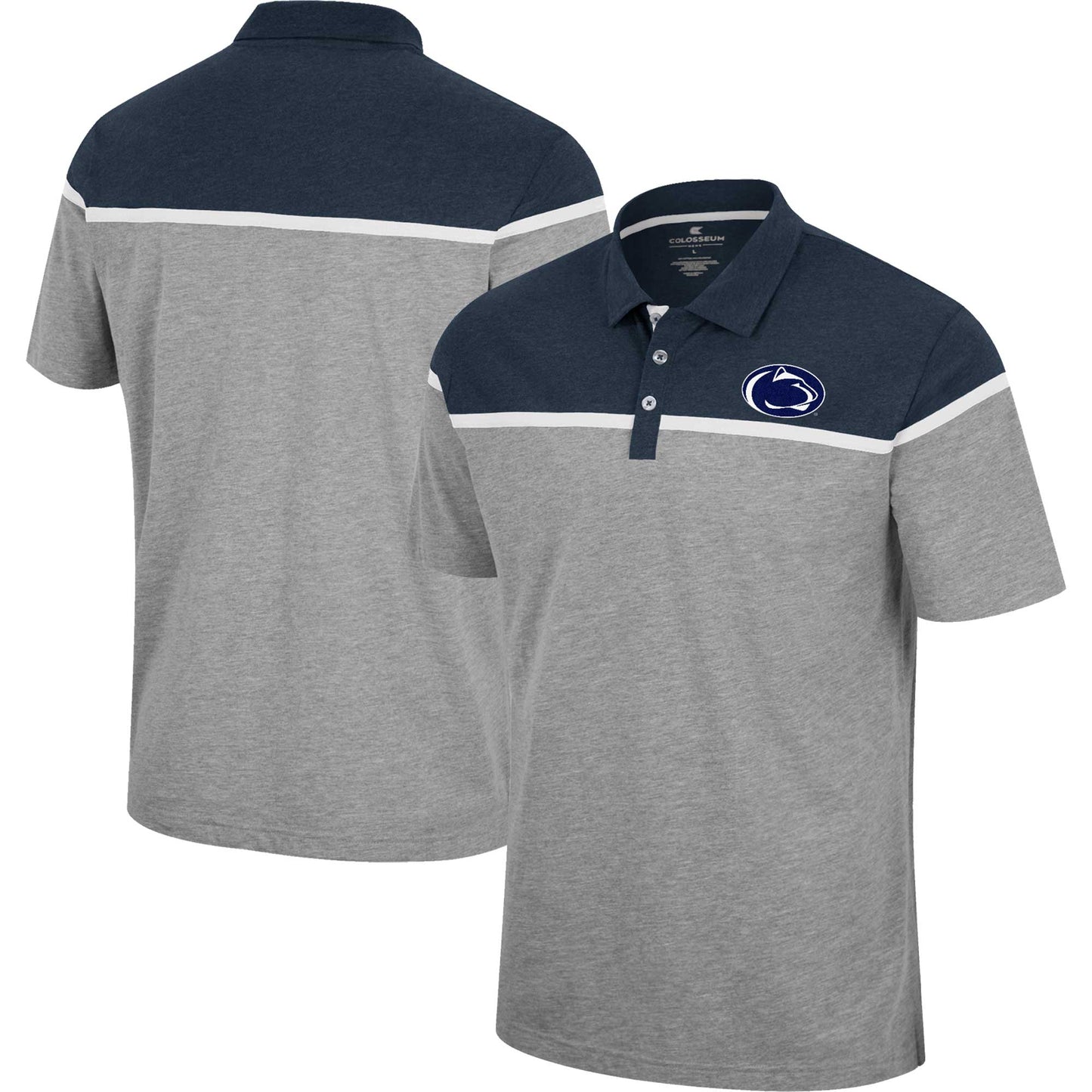 Men's Colosseum Heather Gray Penn State Nittany Lions Chamberlain Polo