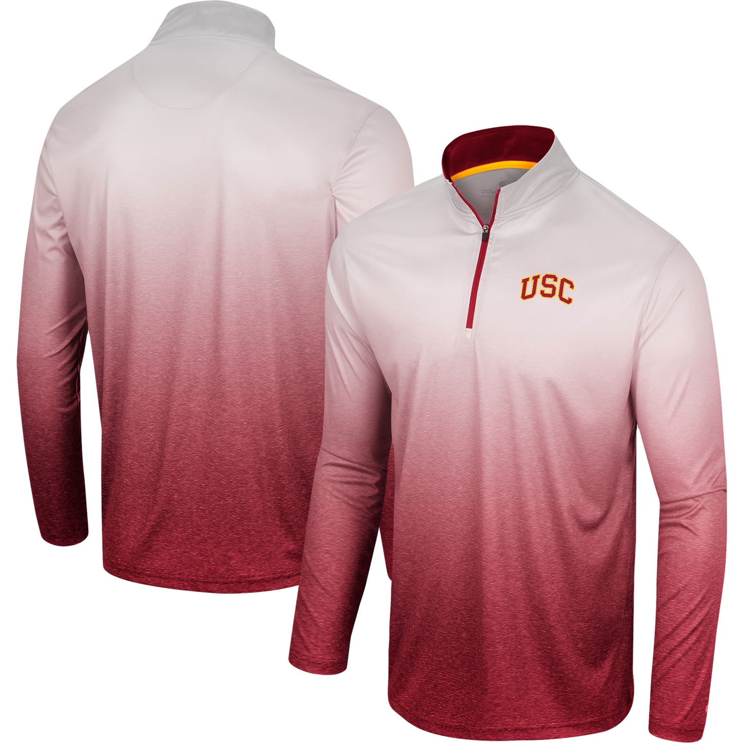Men's Colosseum White/Cardinal USC Trojans Laws of Physics Quarter-Zip Windshirt