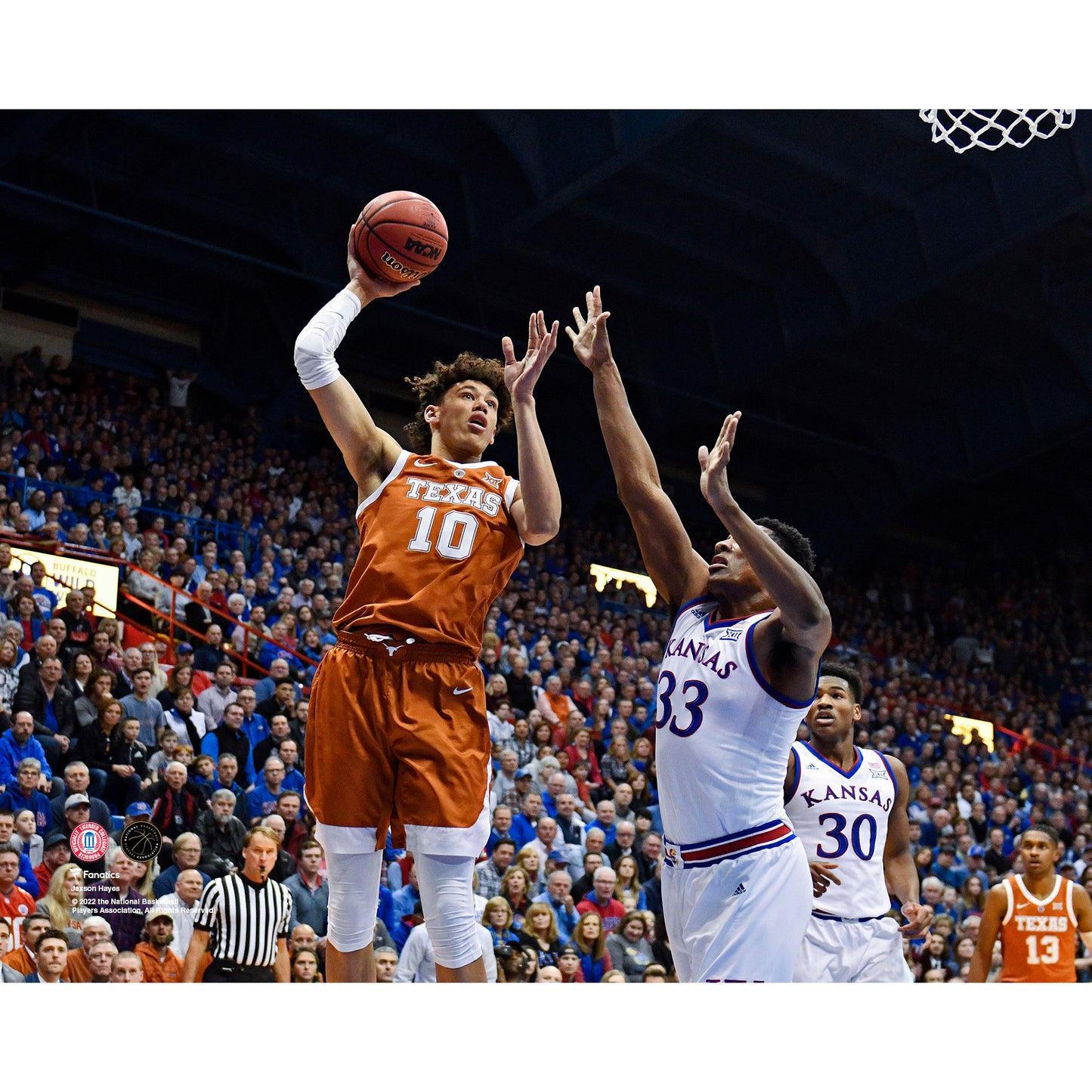 Jaxson Hayes Texas Longhorns Unsigned Jump Shot Photograph