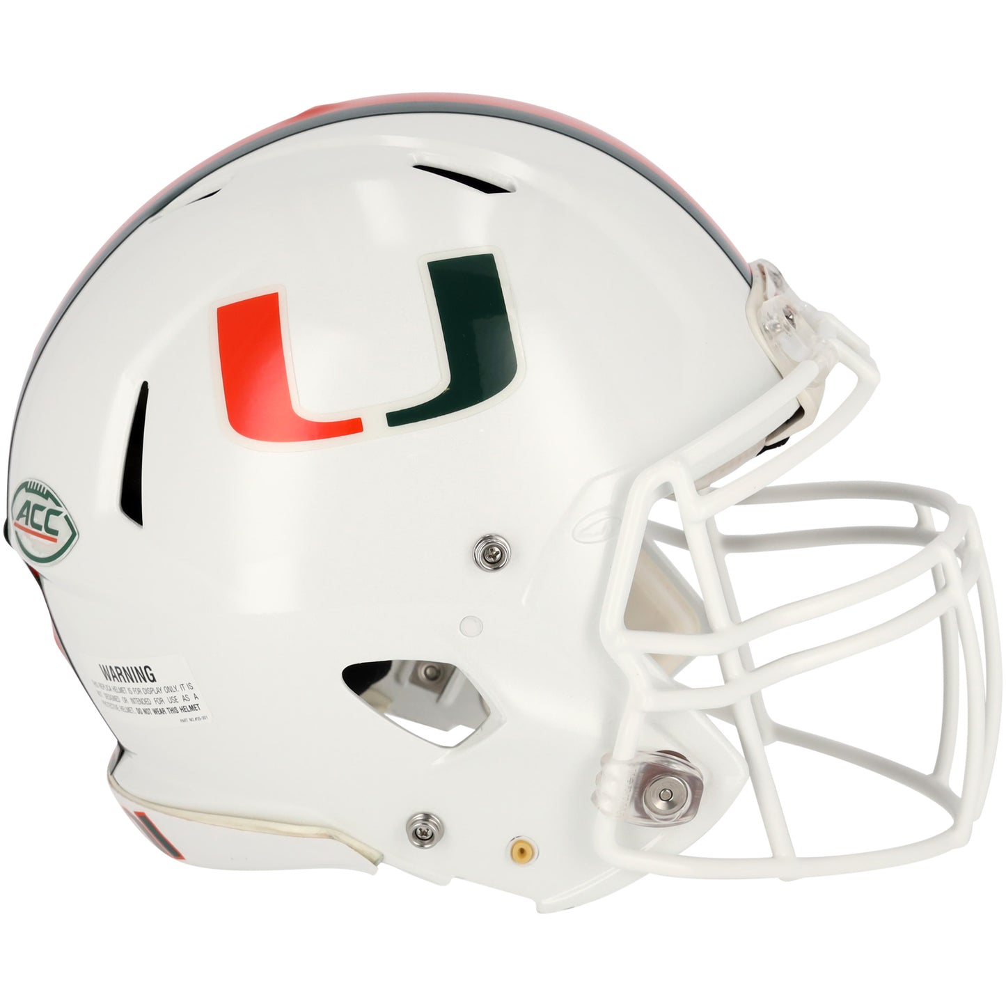 Miami Hurricanes Team-Issued White Helmet from the 2018-2022 NCAA Football Seasons - AA0134135