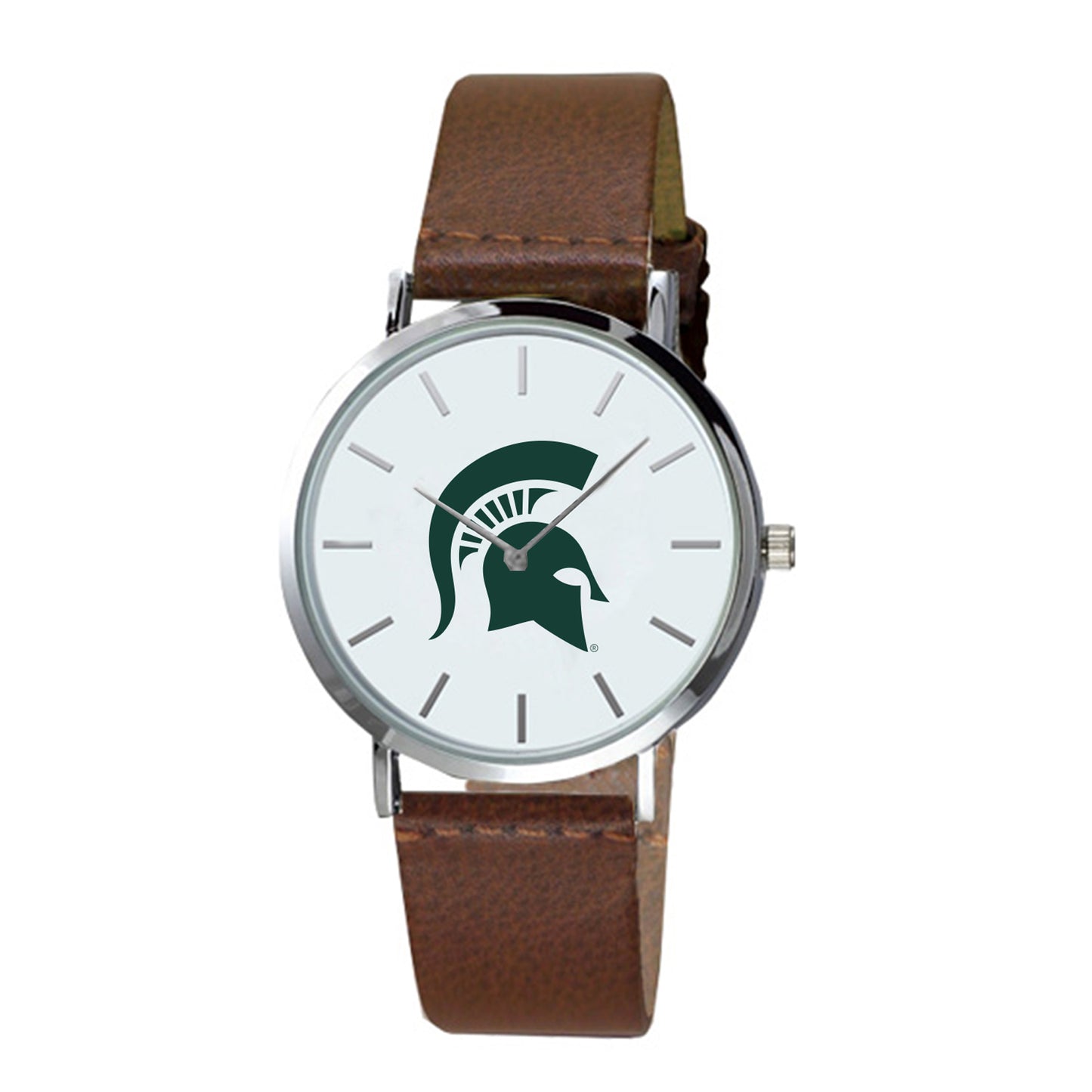 Michigan State Spartans Plexus Brown Leather Watch