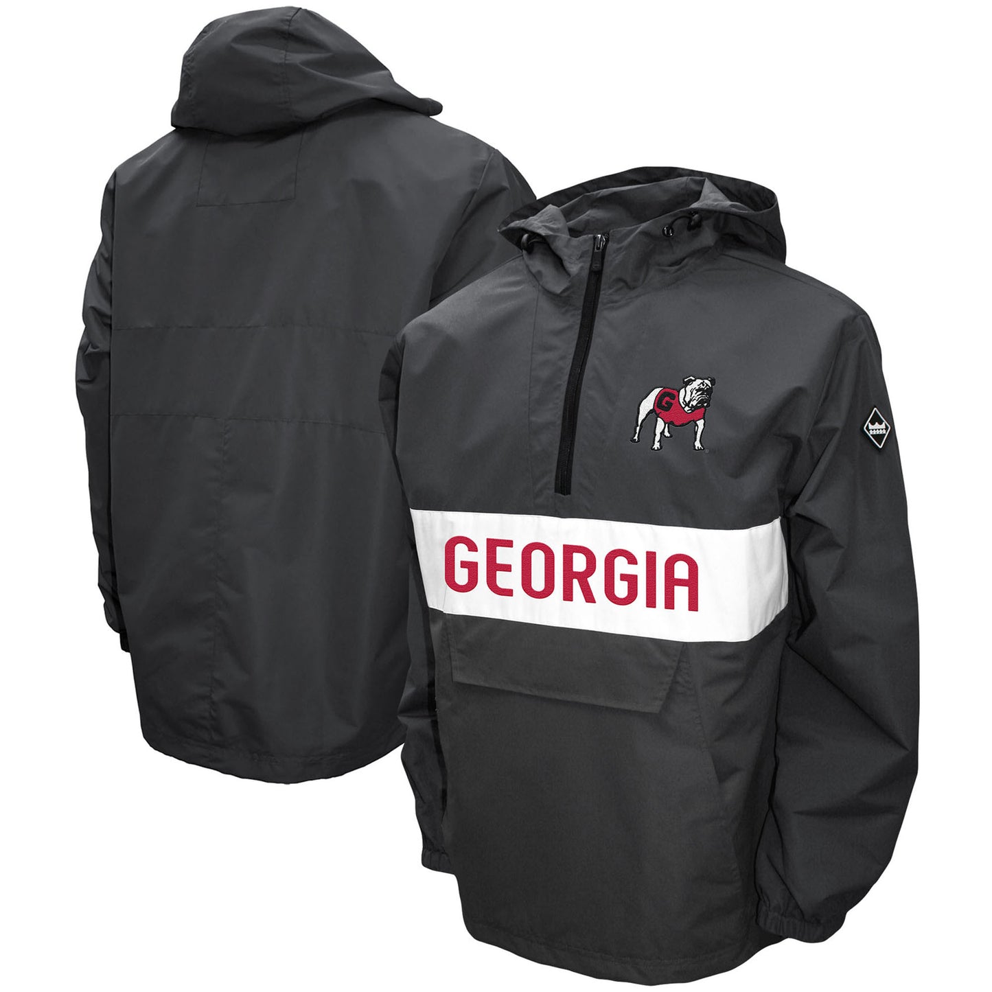 Men's Franchise Club Gray Georgia Bulldogs Alpha Anorak Half-Zip Jacket