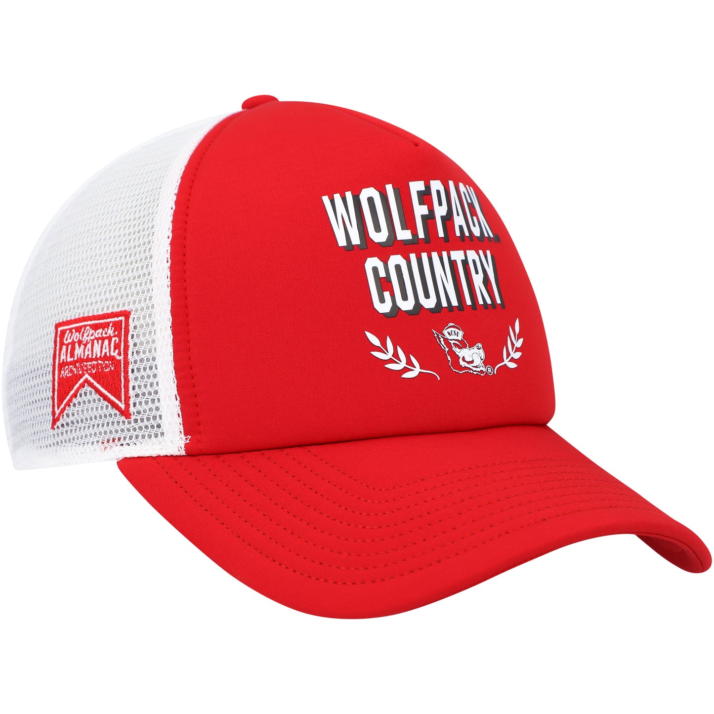 Men's adidas Red NC State Wolfpack Phrase Foam Front Trucker Adjustable Hat