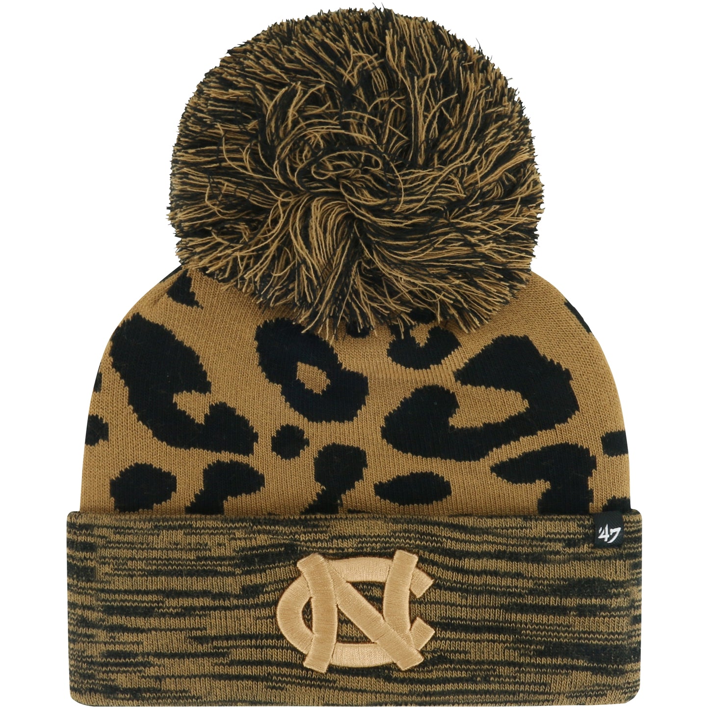 Women's '47 Brown North Carolina Tar Heels Rosette Cuffed Knit Hat with Pom