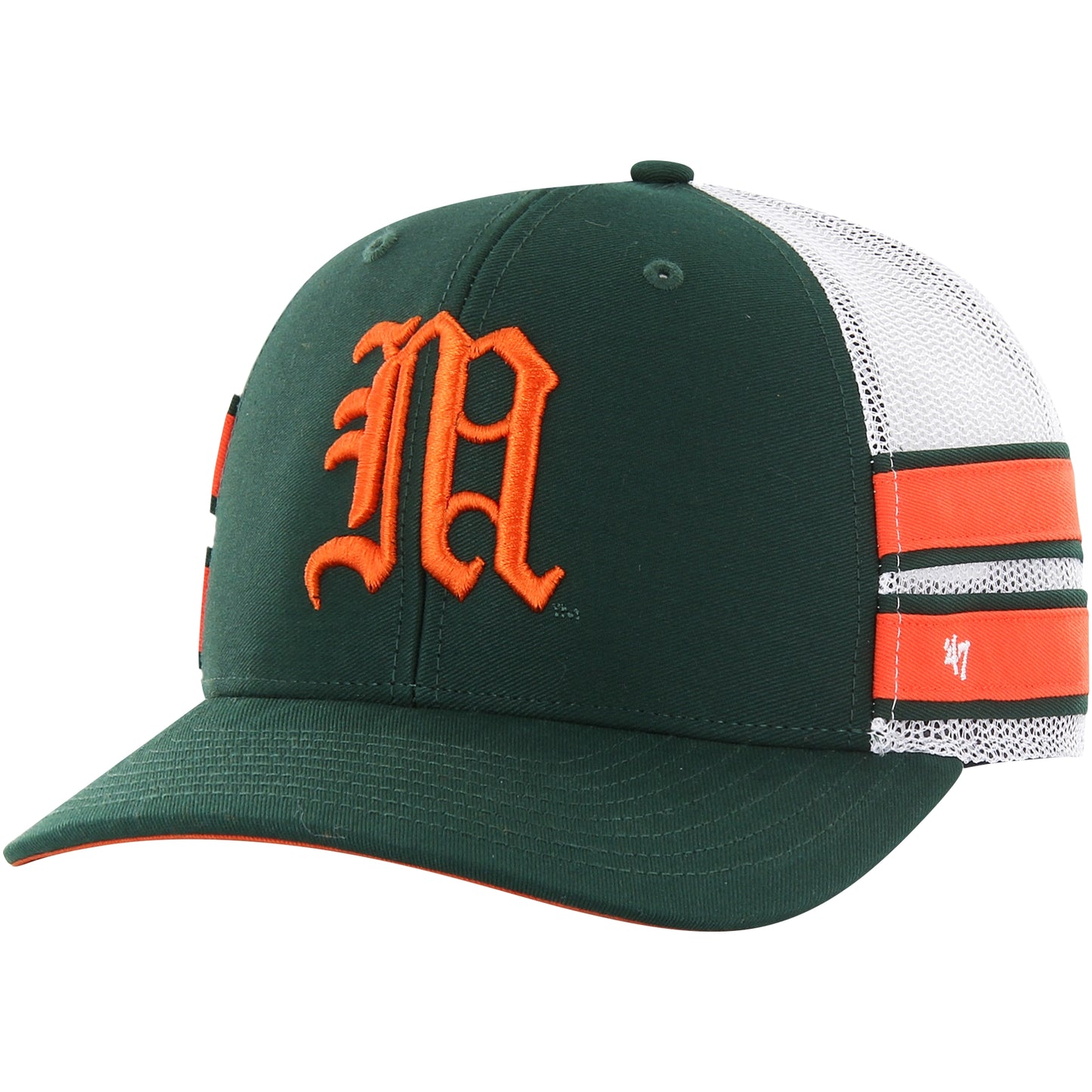 Men's '47 Green Miami Hurricanes Straight Eight Adjustable Trucker Hat