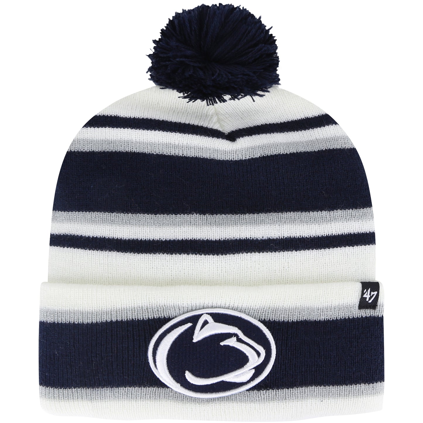 Youth '47 White Penn State Nittany Lions Stripling Cuffed Knit Hat with Pom