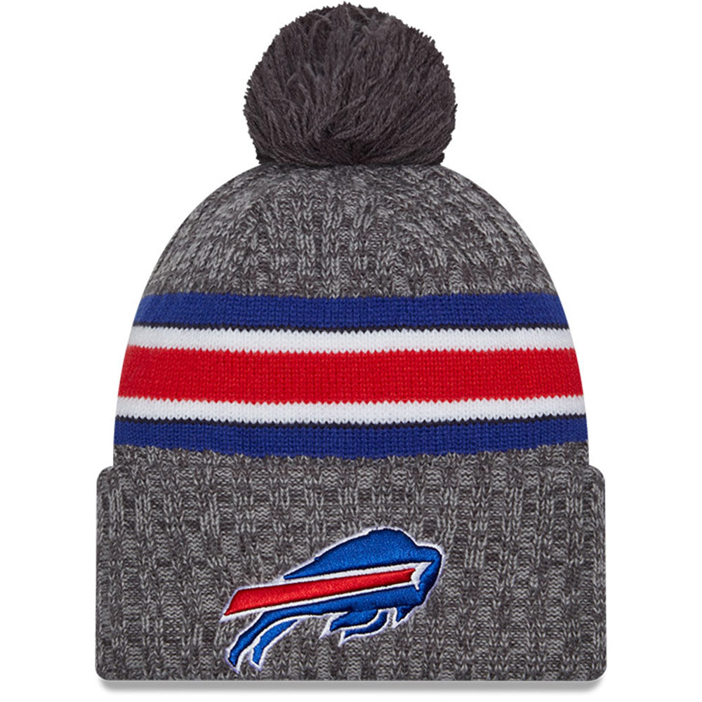 Men's New Era Gray Buffalo Bills 2023 Sideline Sport Cuffed Pom Knit Hat