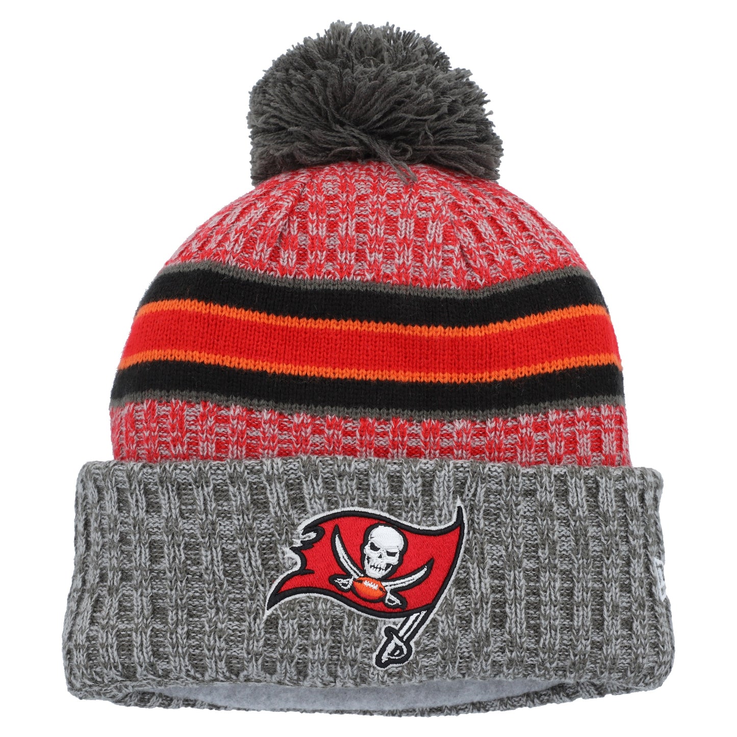 Men's New Era Gray Tampa Bay Buccaneers 2023 Sideline Sport Cuffed Pom Knit Hat