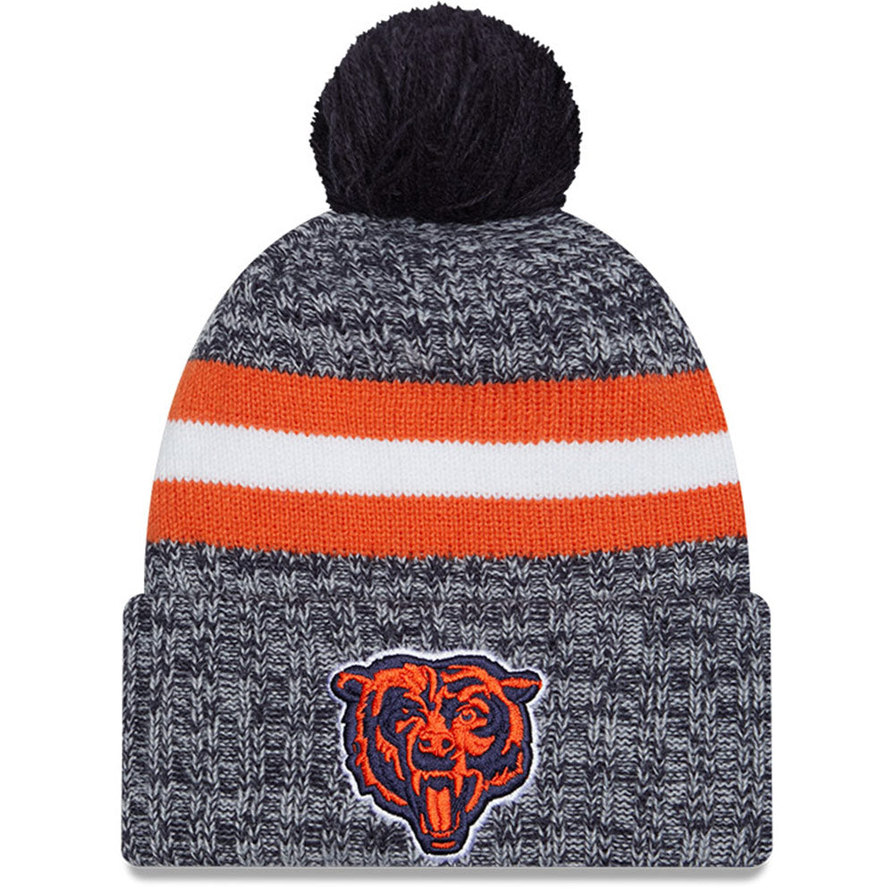 Men's New Era Navy Chicago Bears 2023 Sideline Cuffed Knit Hat With Pom