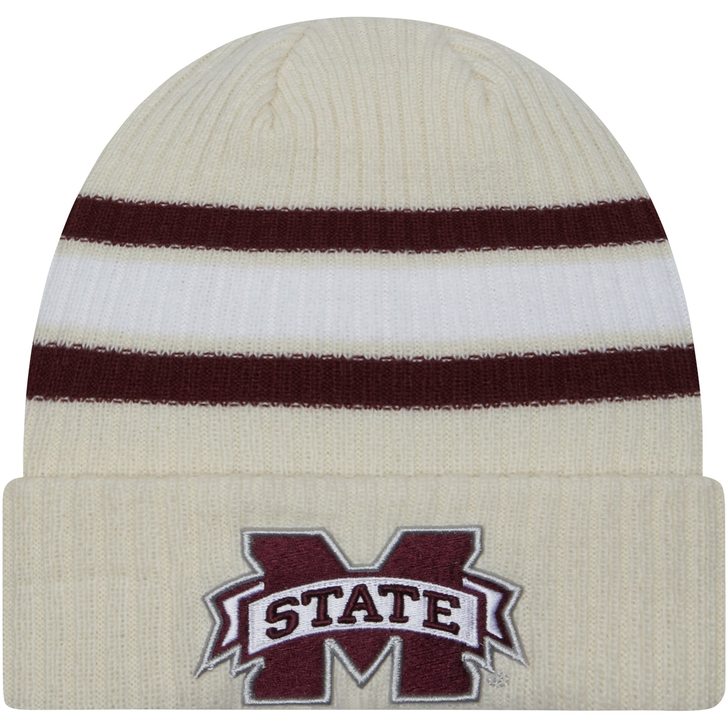 Men's New Era Cream Mississippi State Bulldogs Vintage Cuffed Knit Hat