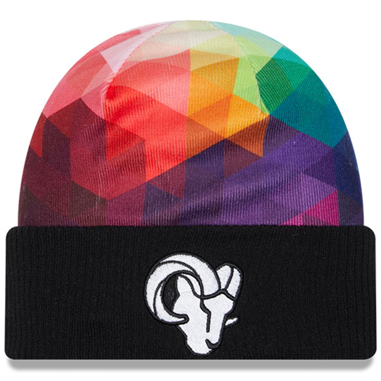 Youth New Era Black Los Angeles Rams 2023 NFL Crucial Catch Cuffed Knit Hat