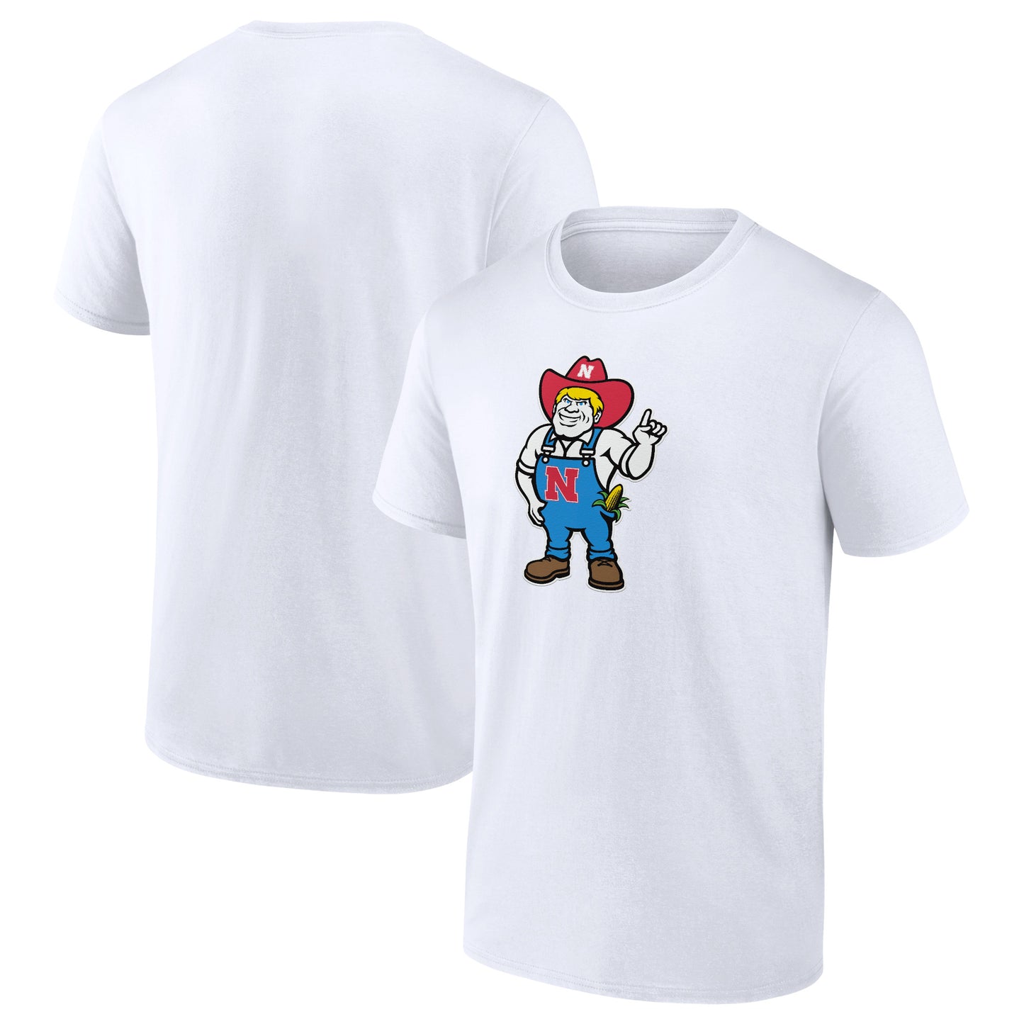 Men's White Nebraska Huskers Herbie Mark Mascot T-Shirt
