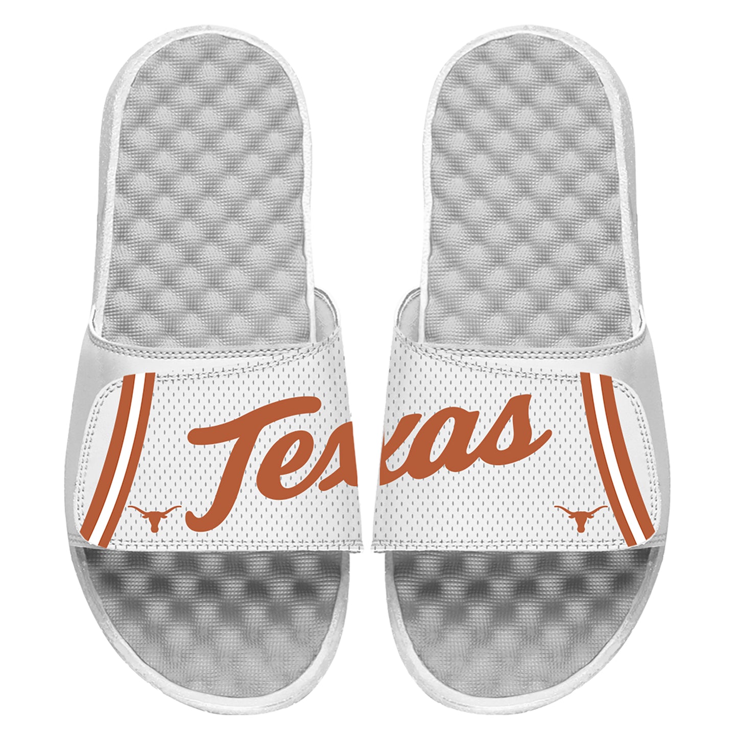 Youth ISlide White Texas Longhorns Basketball Jersey Pack Slide Sandals