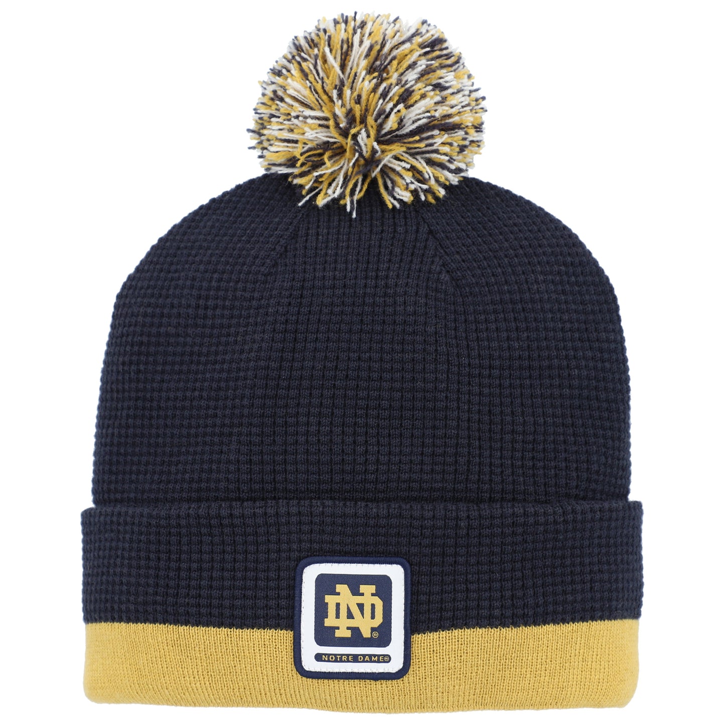 Men's Under Armour Navy Notre Dame Fighting Irish 2023 Sideline Performance Cuffed Knit Hat with Pom