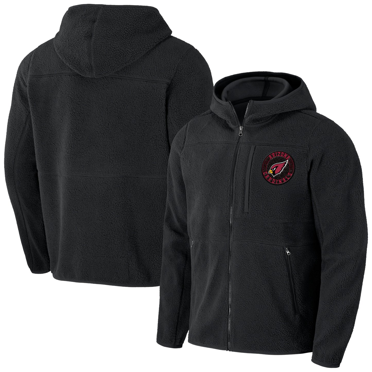 Men's NFL x Darius Rucker Collection by Fanatics Black Arizona Cardinals Sherpa Full-Zip Hoodie
