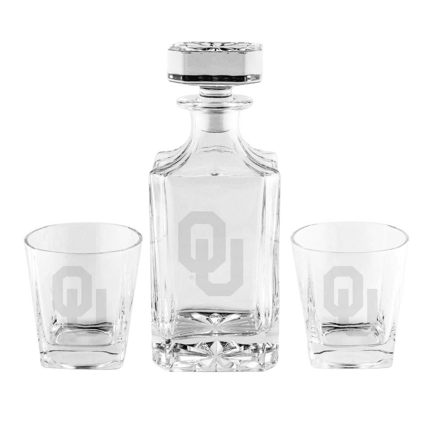 Oklahoma Sooners 3-Piece Decanter Set