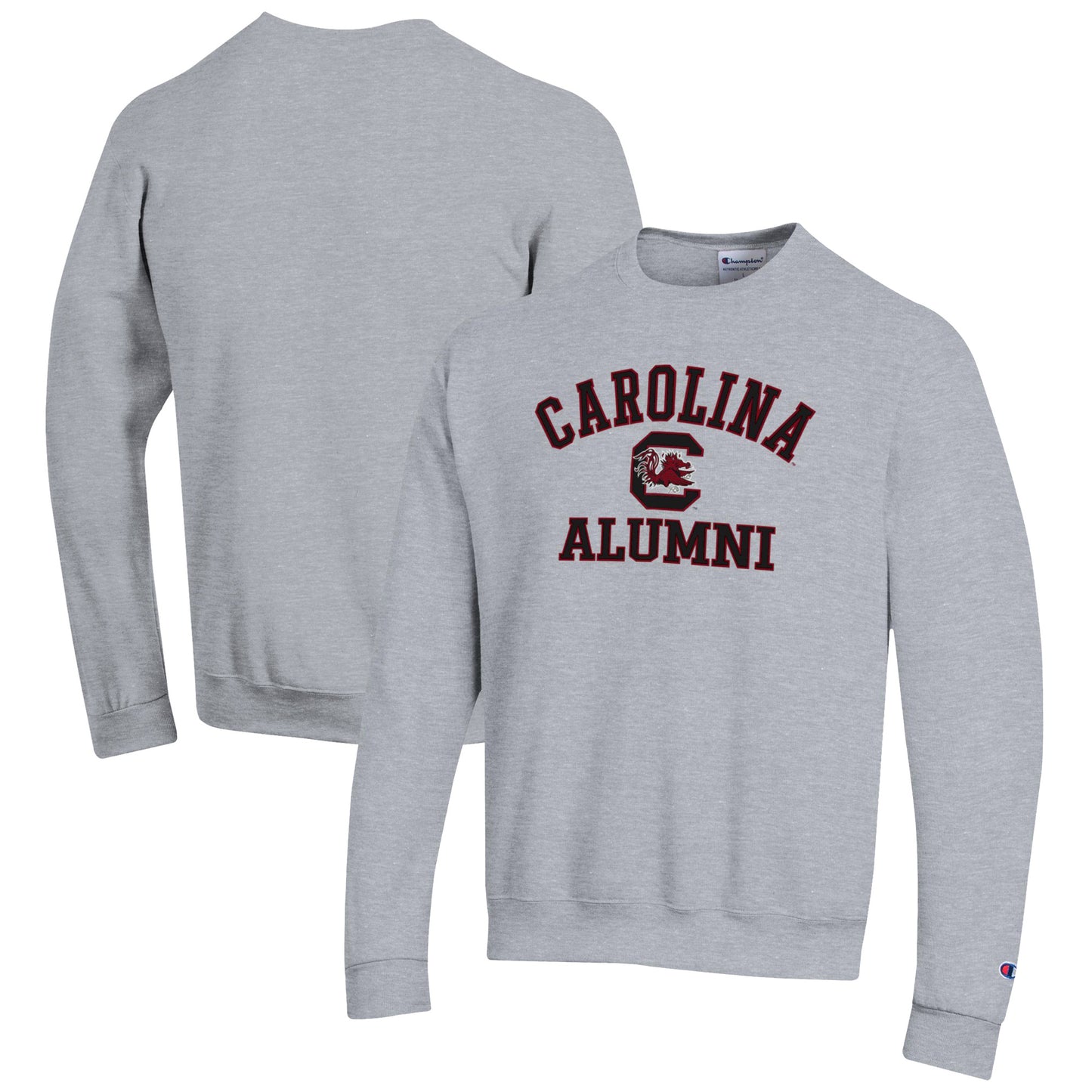 Men's Champion Gray South Carolina Gamecocks Alumni Logo Arch Pullover Sweatshirt