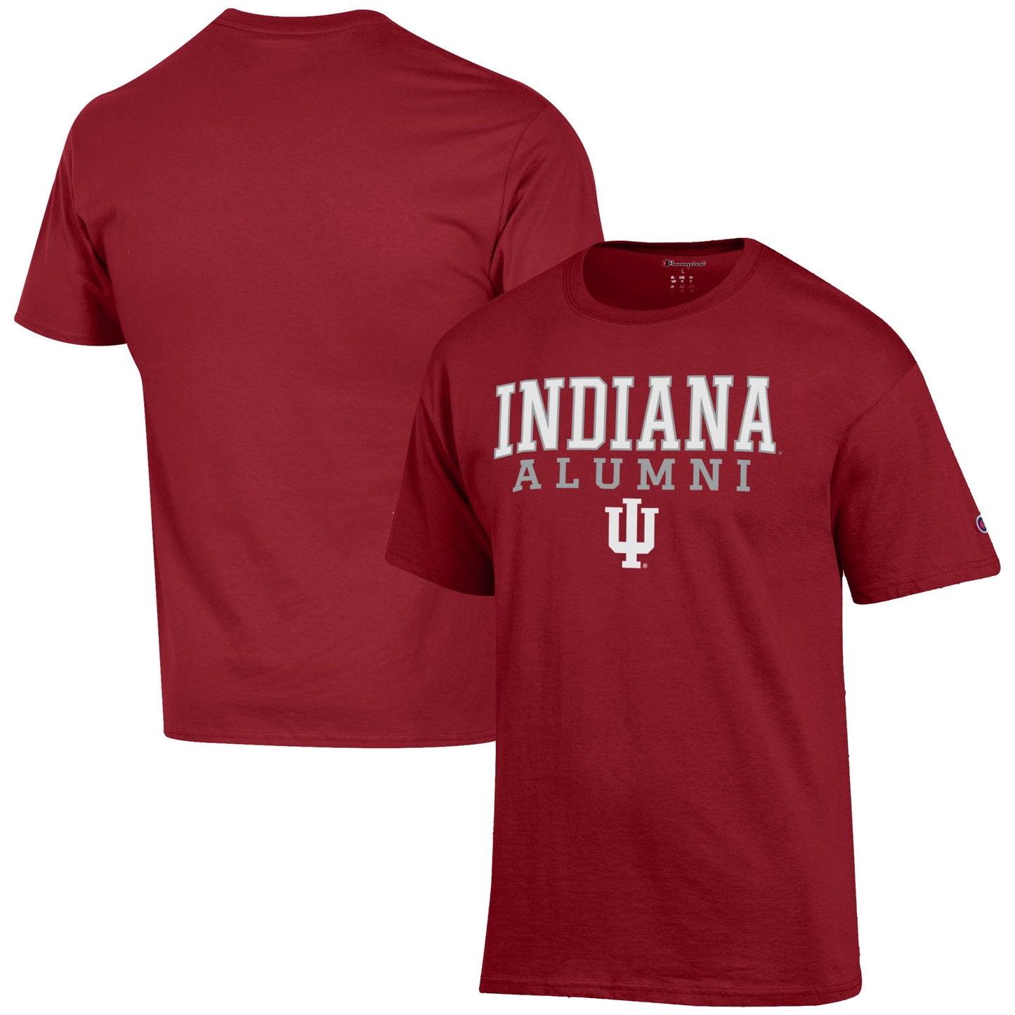 Men's Champion Crimson Indiana Hoosiers Alumni Logo Stack T-Shirt
