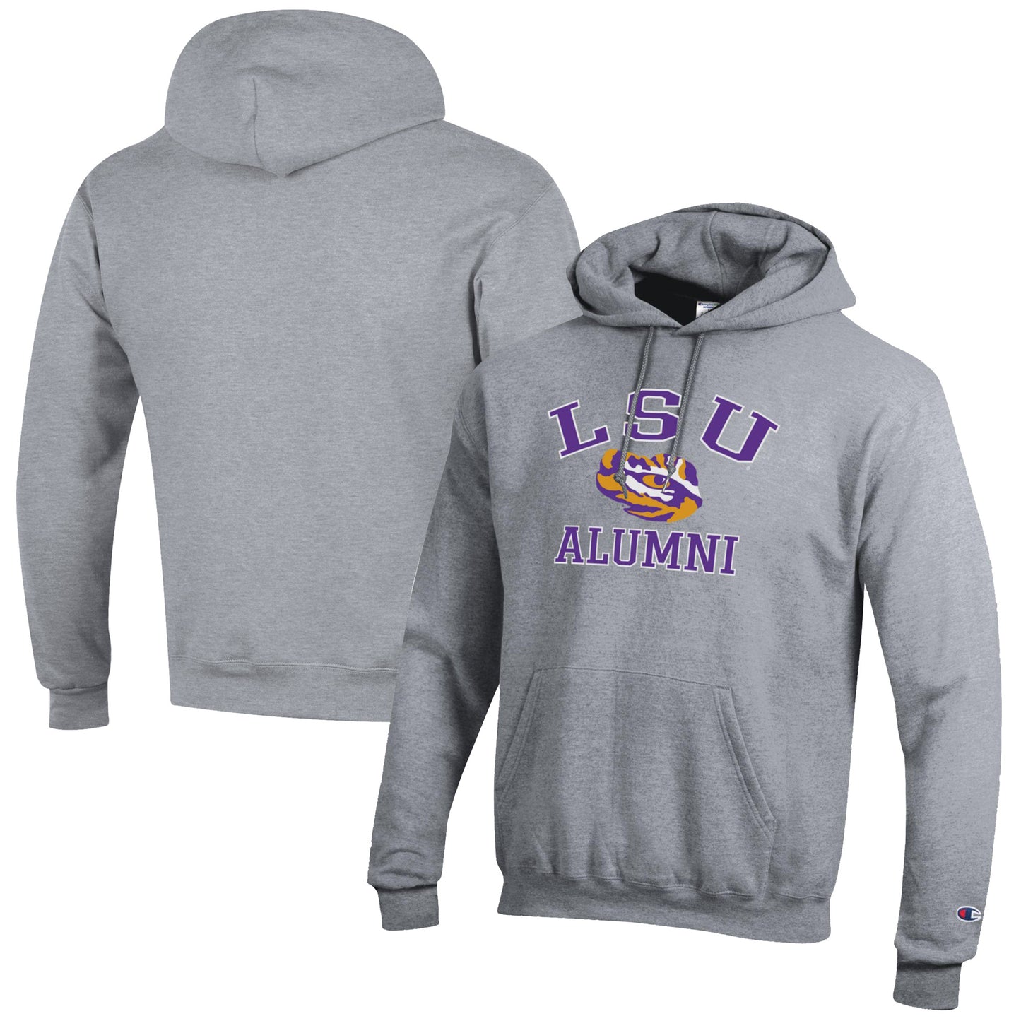 Men's Champion Gray LSU Tigers Alumni Logo Pullover Hoodie