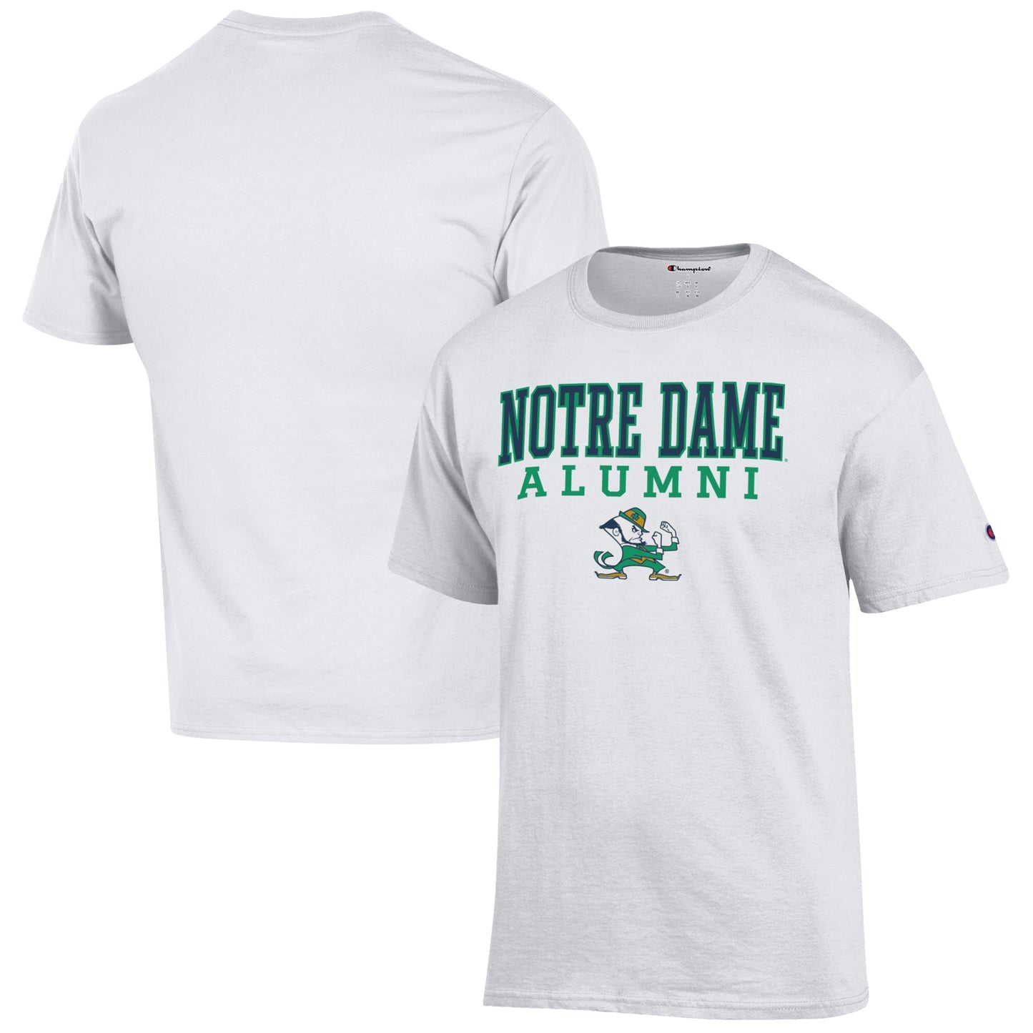 Men's Champion White Notre Dame Fighting Irish Alumni Logo Stack T-Shirt